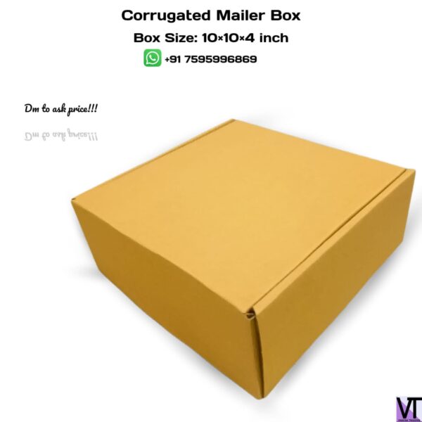 corrugated mailer box-10x10x4 inch. Pack of 10 - Image 2